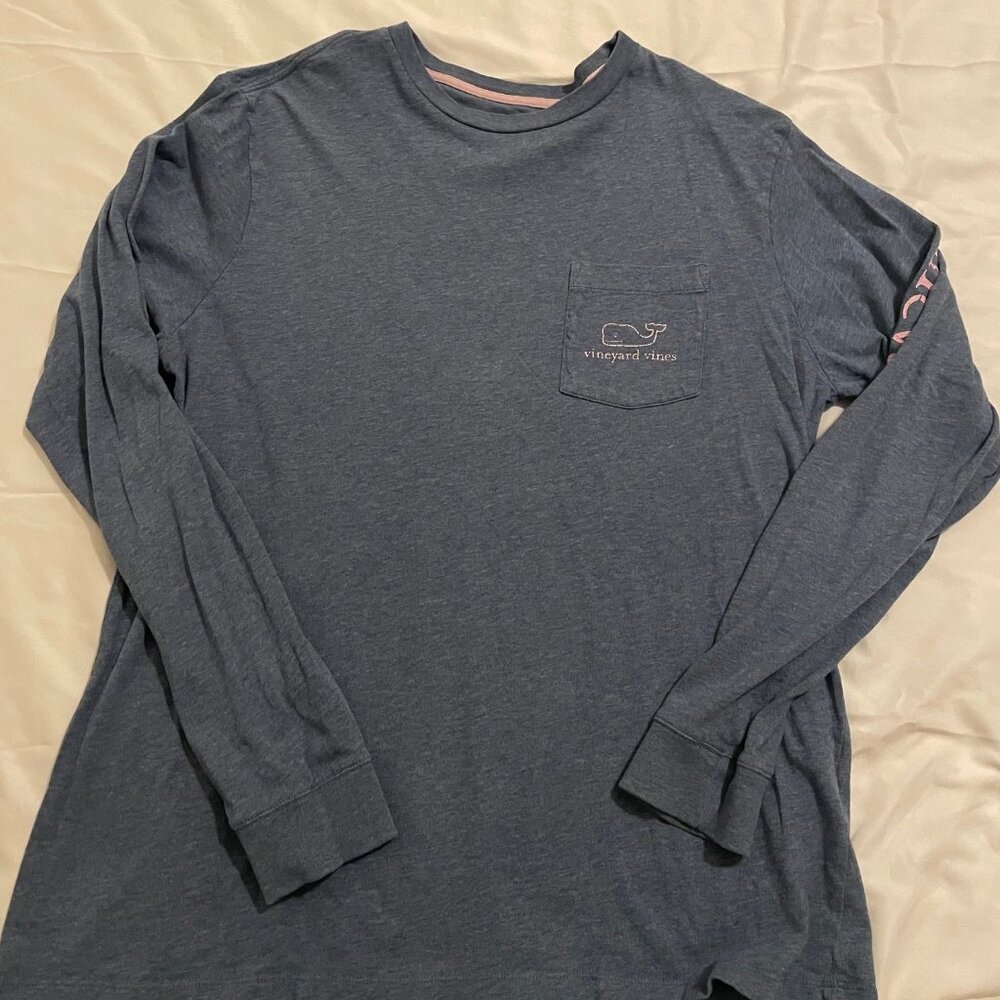 Vineyard Vines Blue & Pink long sleeve tee - Medium